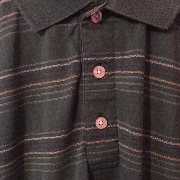 Alan Flusser Golf Green Striped Polo Shirt Mens XXL or 2XL - Picture 3 of 12